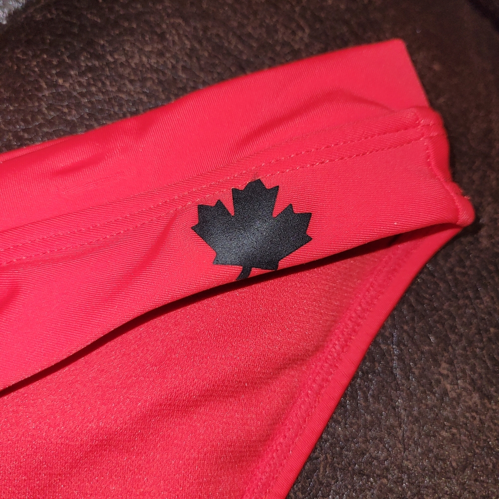 Red Maple Leaf Bikini Bottom Canada Day Swim Bottom Small NWT - Picture 5 of 5